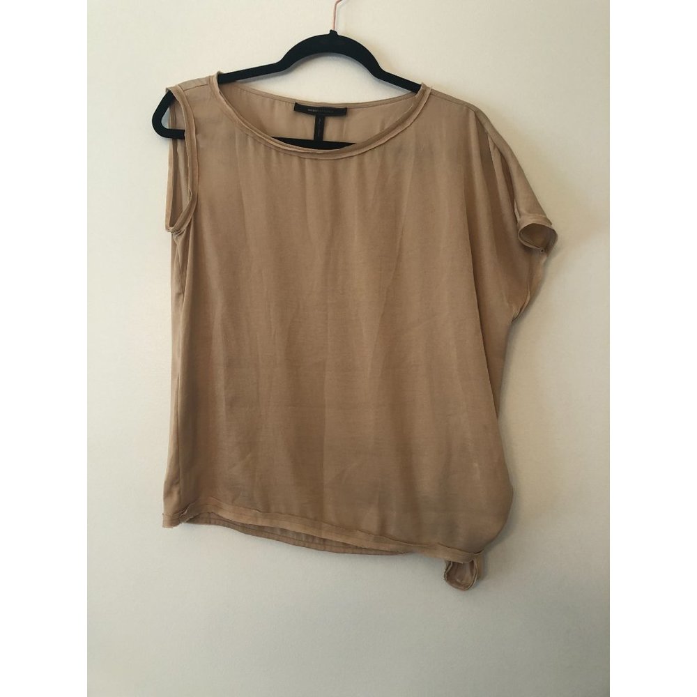 BCBGMaxAzria Short Sleeve Blouse in Tan Size XS - Picture 4 of 9